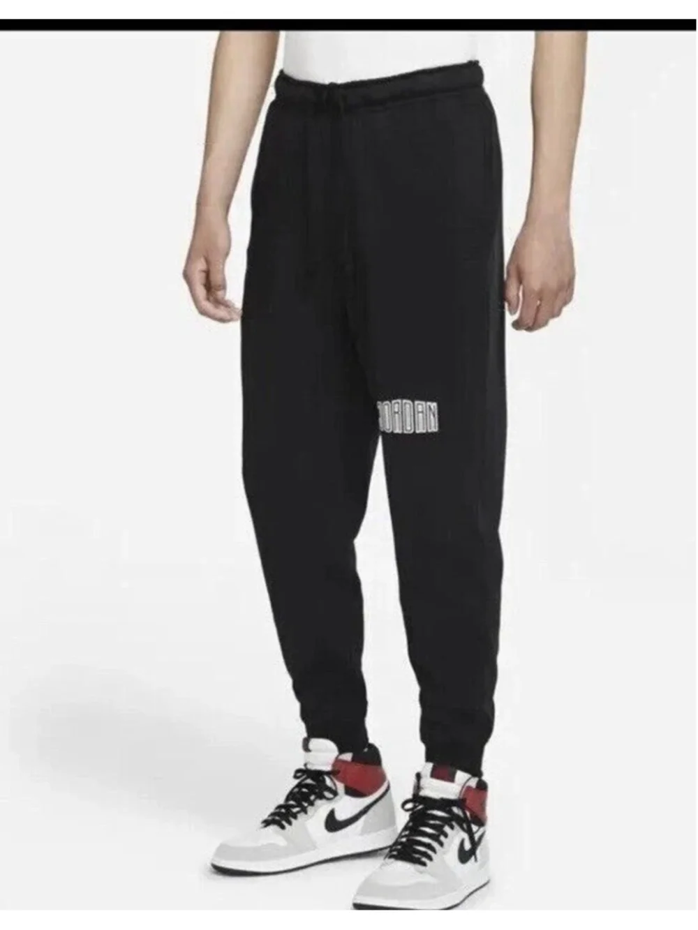 Nike Air Jordan Essentials Fleece Joggers Pants Black Mens Size Large DV7726-010